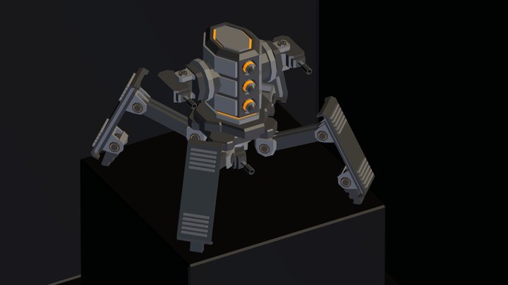 Spider Sentry Bot 3D Model