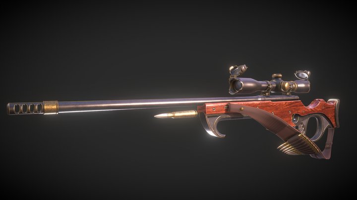 Elegant Sniper Rifle 3D Model