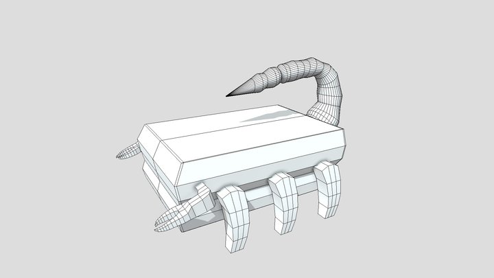 Assignment 3 - Scorpion Tank Retopo 3D Model