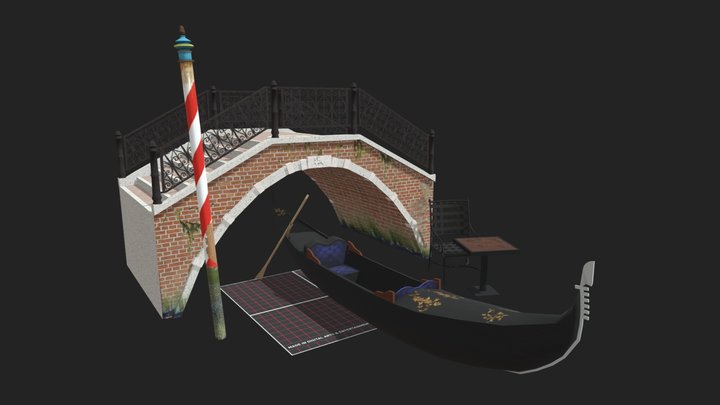 5 Props Scene Venice 3D Model