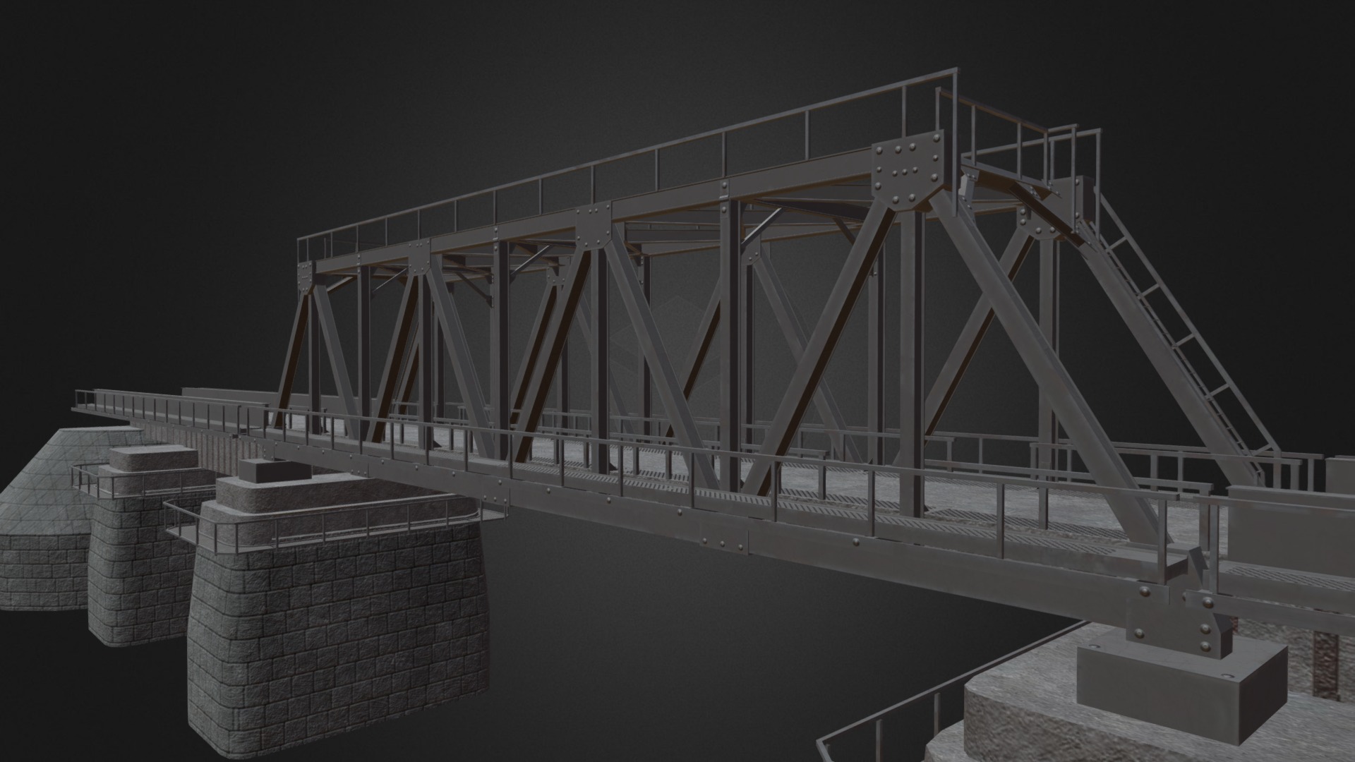 3D model Railway Bridge - This is a 3D model of the Railway Bridge. The 3D model is about a large white structure with a metal frame.