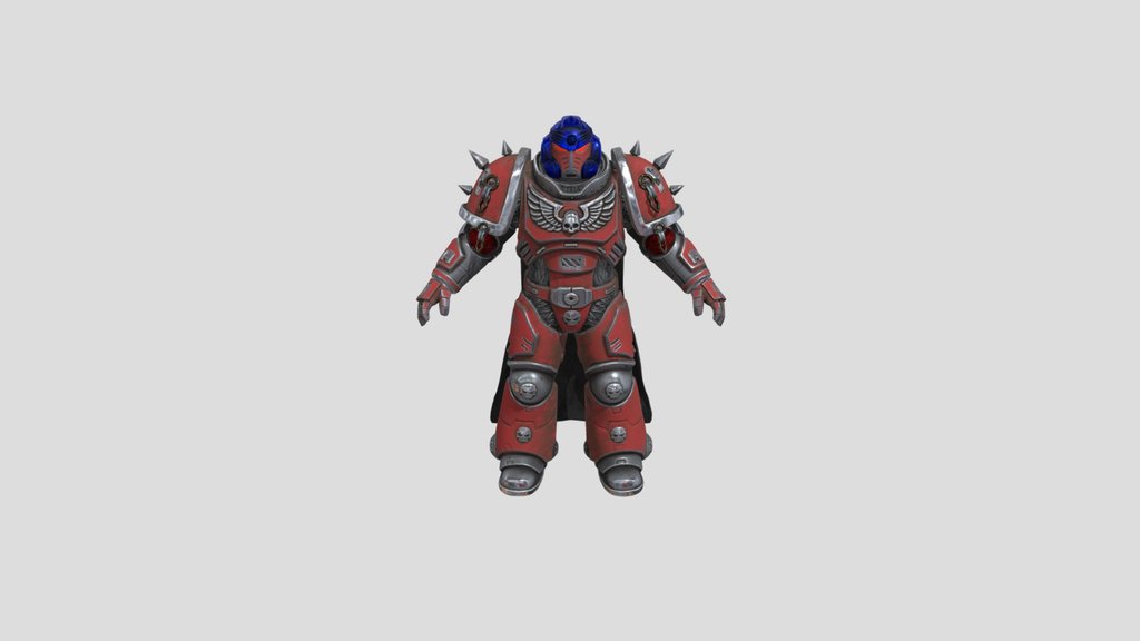 Sci Fi Gothic Heavy Armor Warrior Red