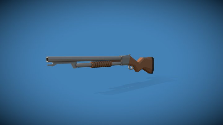 Gun-Low Poly 3D Model