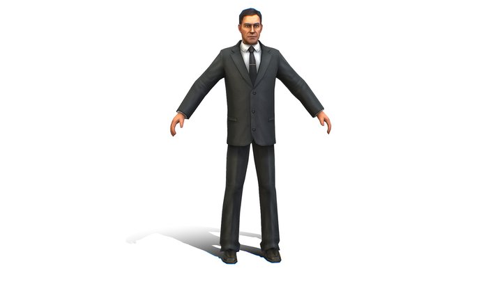 Agent Man Black Suit 3D Model