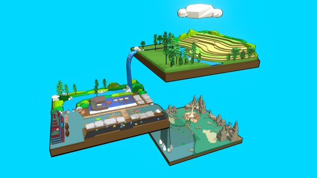 South East Asian Diorama 3D Model