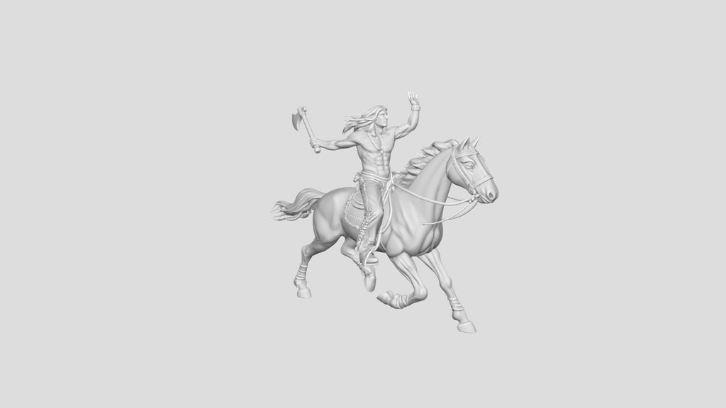 Desert Warrior on a Galloping Black Horse