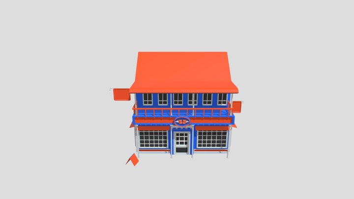 two floor pub 3D Model