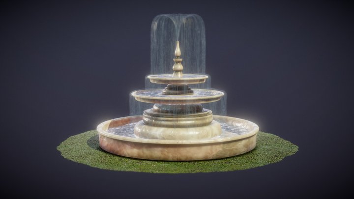 fountain water simulation 3D Model