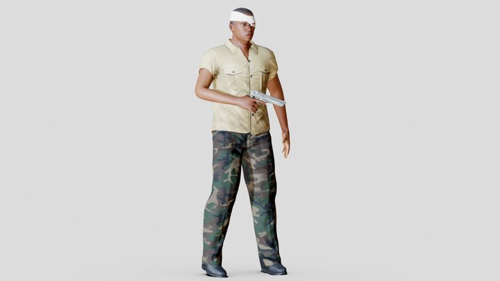 African soldier with Desert Eagle