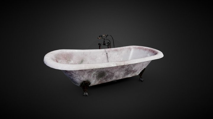 Bloody Bathtub - Game Ready 3D Model
