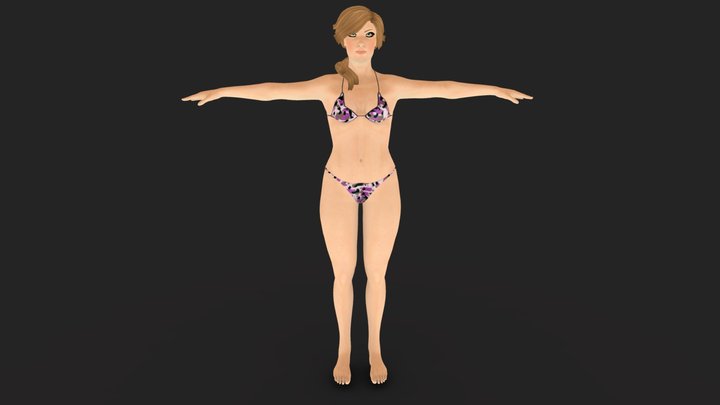 Woman blonde sexy low poly 3D Model