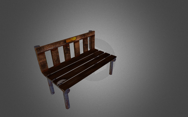 Memorial park bench 3D Model