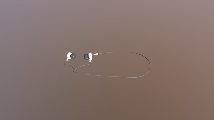 Earbud whit short P2 cable 3D Model