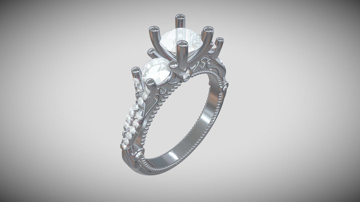 Three Stone Ring 3D Model