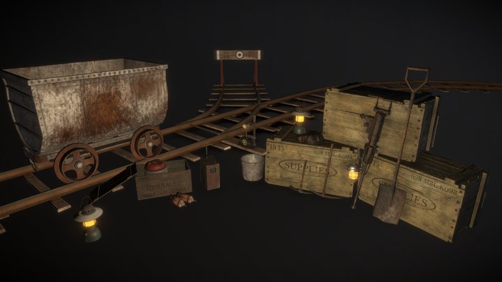 Abandoned Mines Asset Pack 3D Model