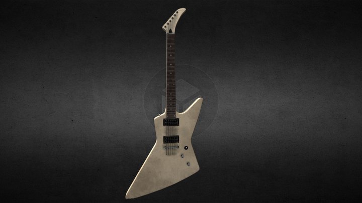 Electric Guitar - Explorer Style 3D Model