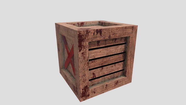 Bloody Crate 3D Model