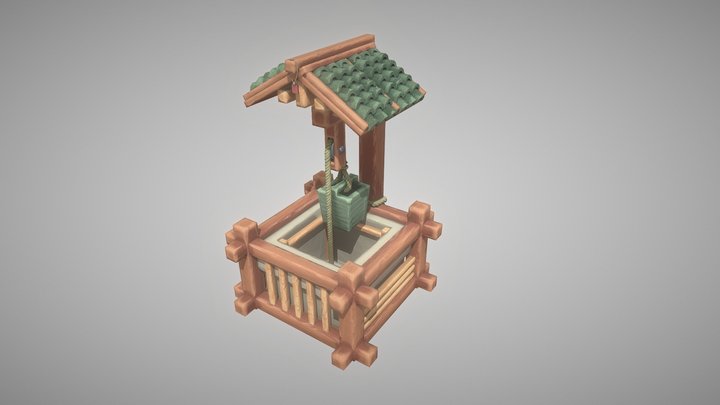 Stylized Japanese Well 3D Model