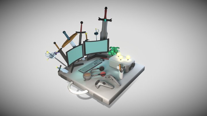 Small Desk 3D Model