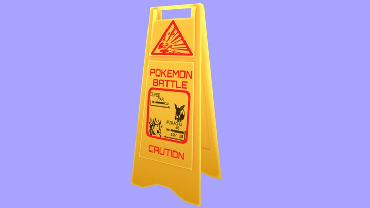 Pokemon Wet Floor Sign 3D Model