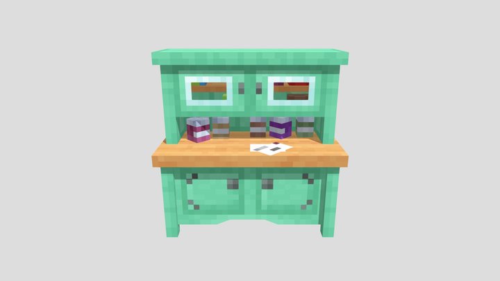 Cluttered Dorado Cabinet 3D Model