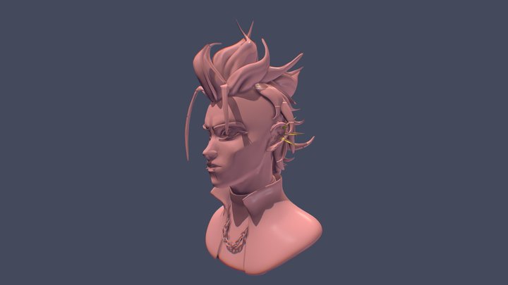 Punk Girl Bust in the Wayfinder Style (WIP) 3D Model