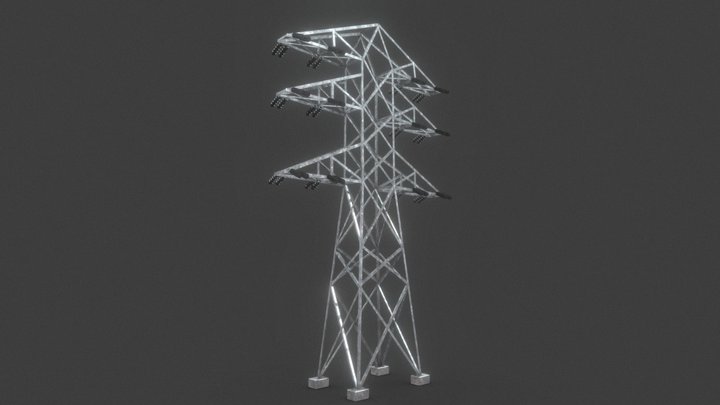 Korean Power Tansmission Tower 765kV 3D Model