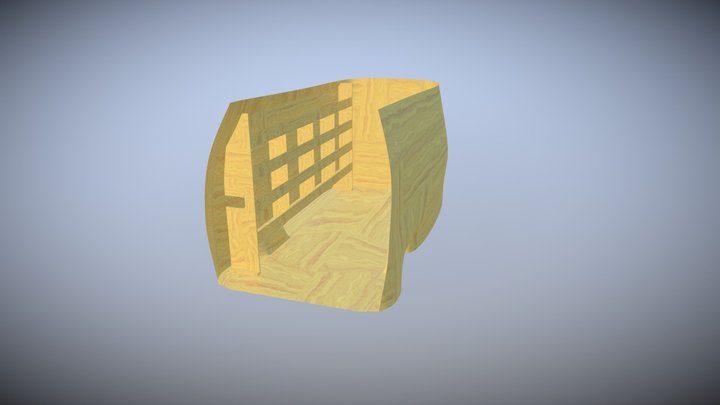 Caisson avec étagère 3D Model