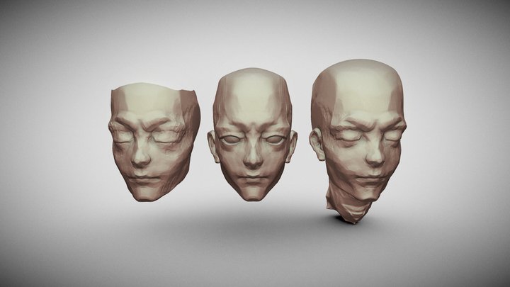 Anime style face 3D Model