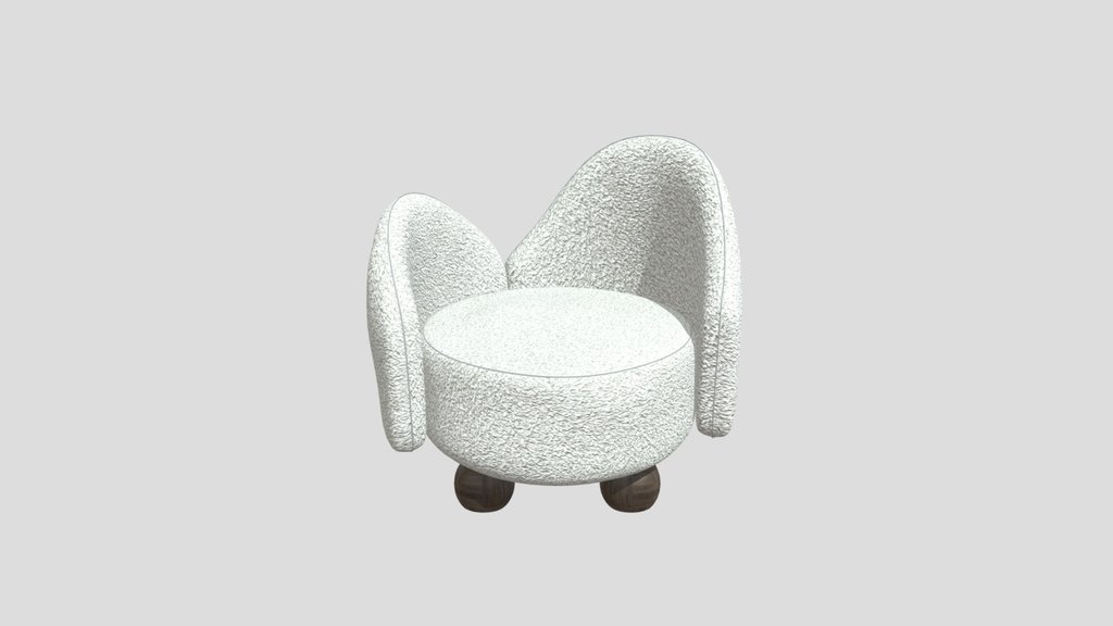 Lounge Chair Wool Curvy Round