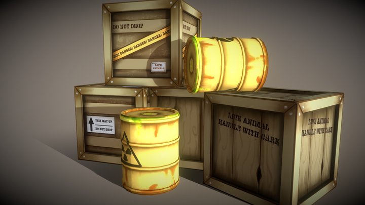 crates and barrels real 3D Model