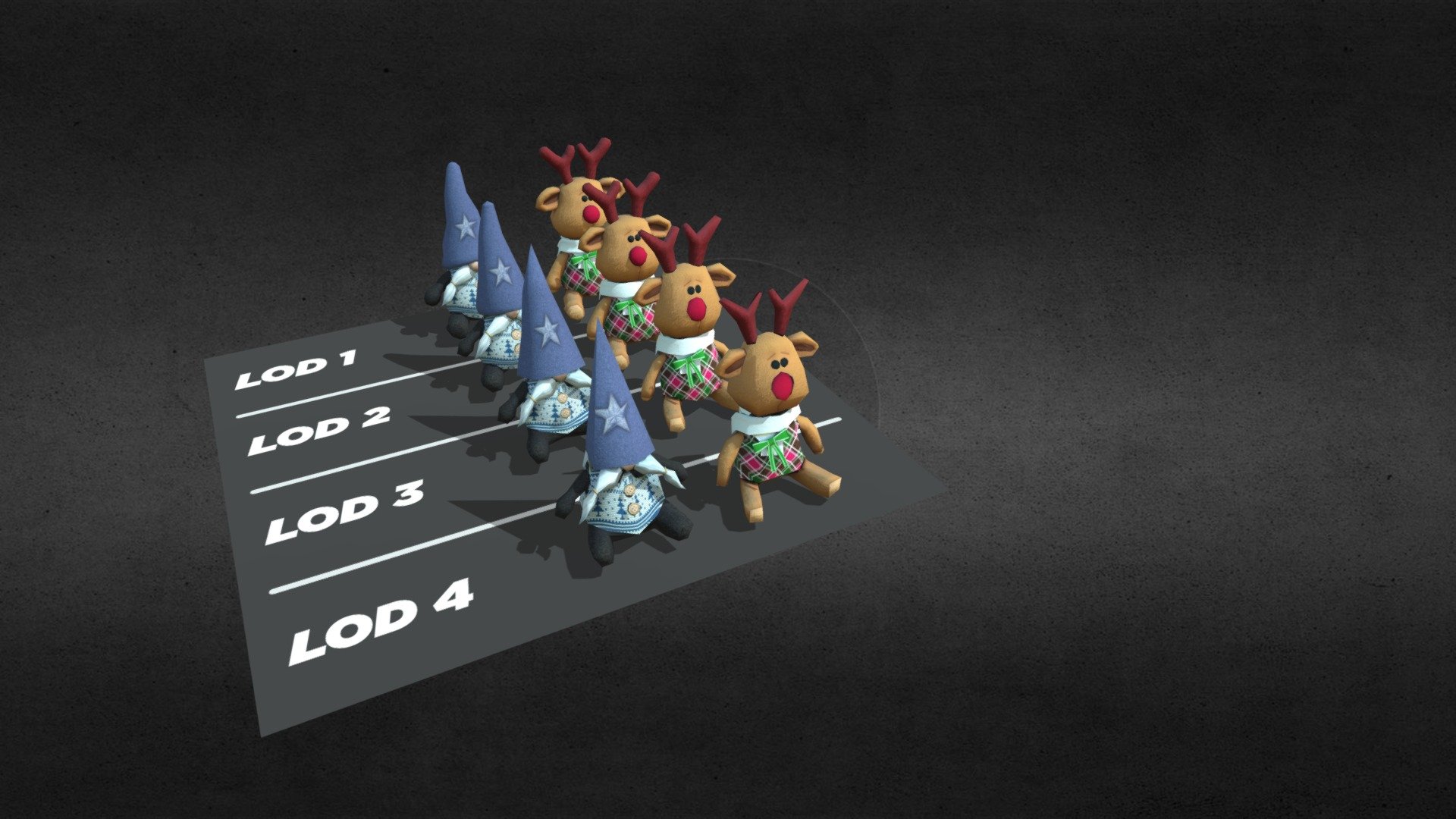 Tedies low poly 4 lods