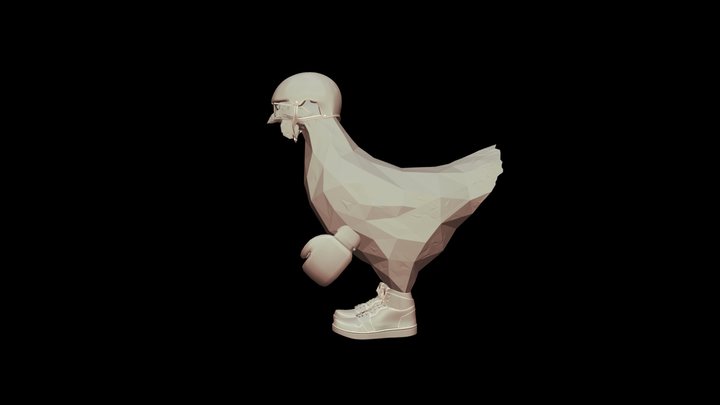 POLYGON ROOSTER - GOLD | RARE 3D Model