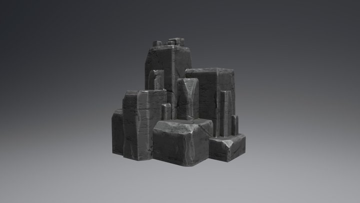 Stylized Stone PBR low-poly 3D Model