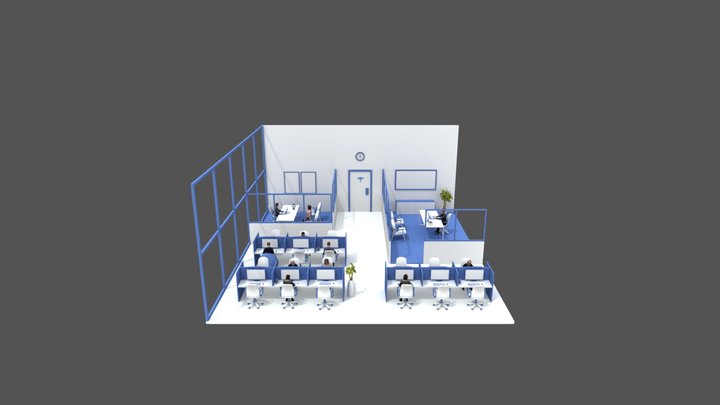 Office scene 3D Model