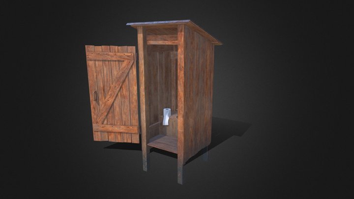 toilet_wooden toilet 3D Model