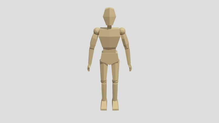 LowPoly Person Boxing 3D Model