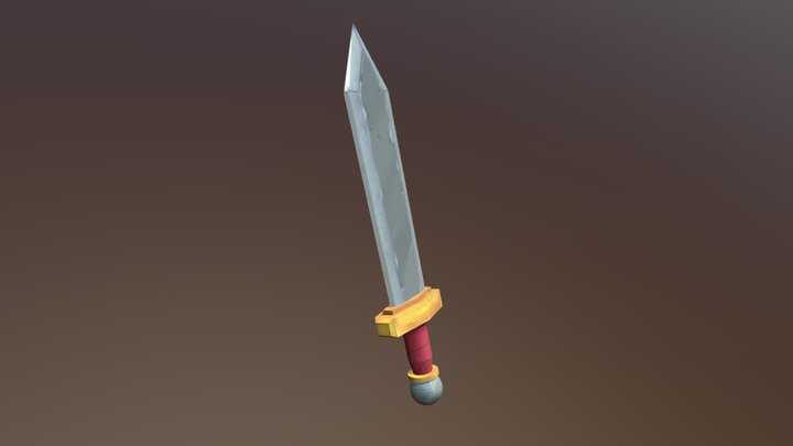 Low Poly Metal Sword 3D Model