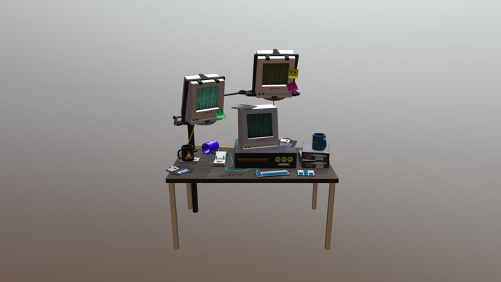 Desk Space 3D Model