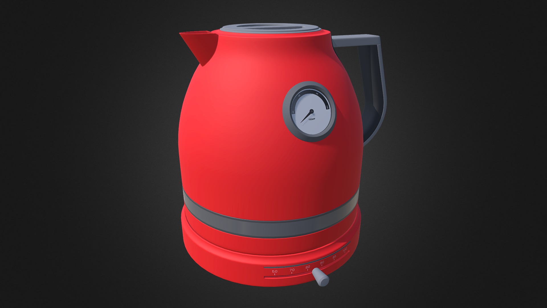 3D model Red Electric Kettle - This is a 3D model of the Red Electric Kettle. The 3D model is about a red coffee cup.