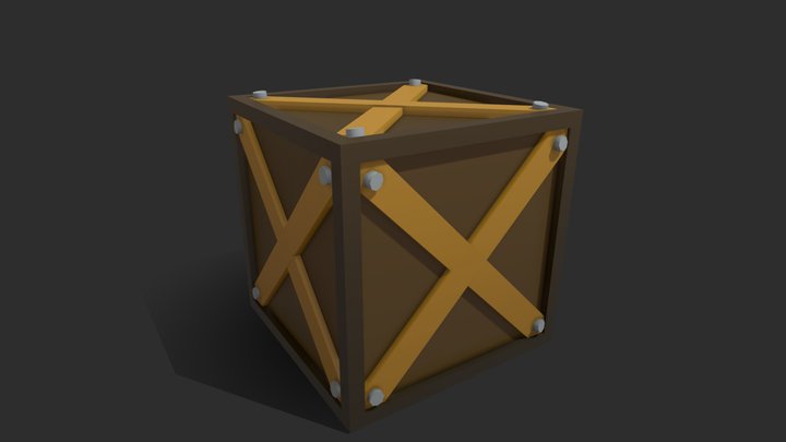 Drinking Wooden Crate 3D Model