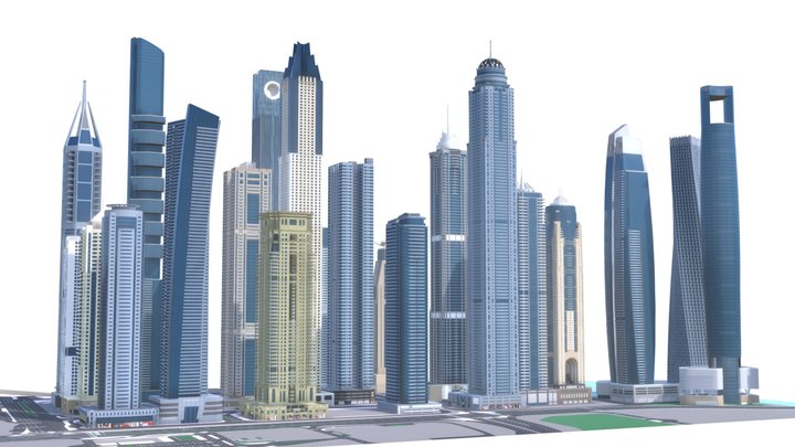 Marina Dubai towers - A 3D model collection by 1Quad (@1.Quad) - Sketchfab