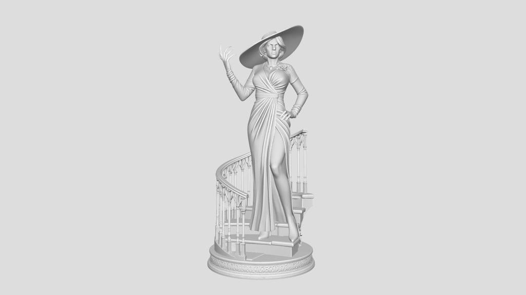 Ivory Elegance on the Spiral Staircase