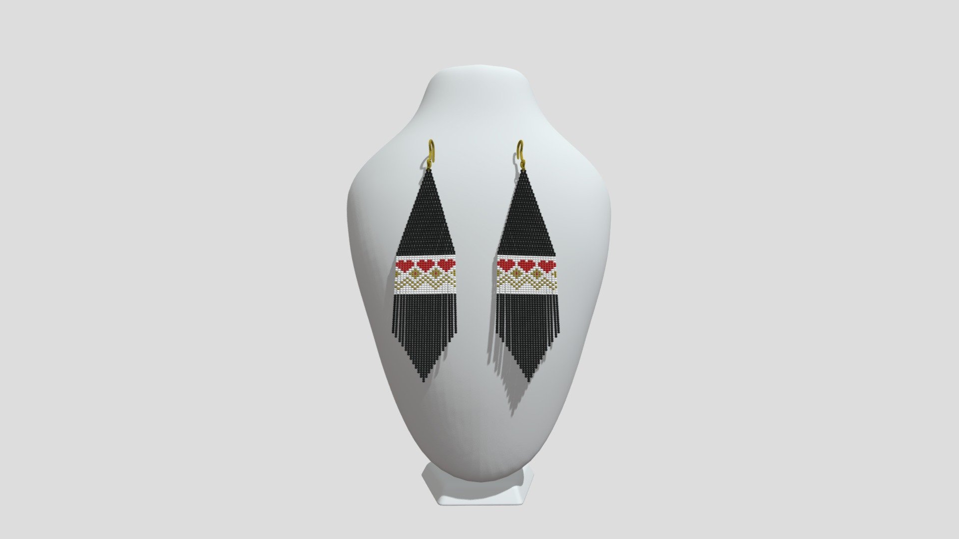 Sarawak Beads Giant Black Fringe Earings