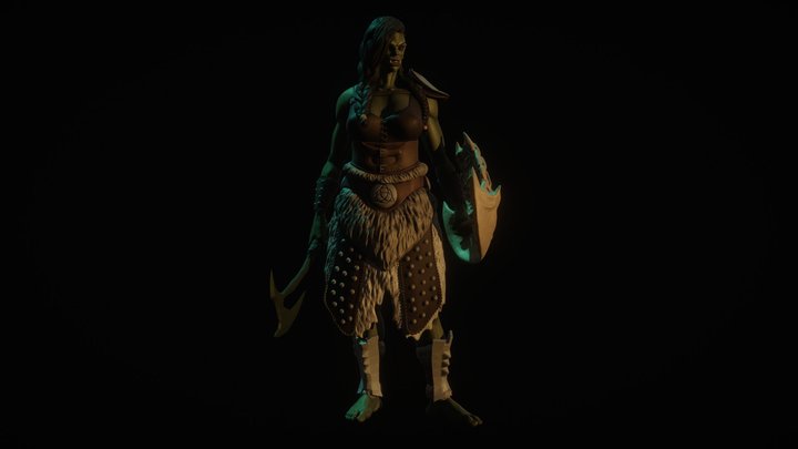 Skyrim female Orsimer with armor 3D Model
