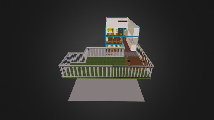 2nd floor with yard 3D Model