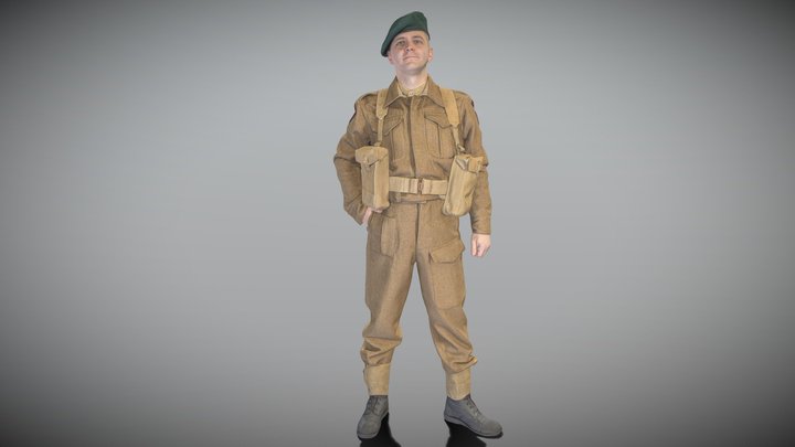 Man in British soldier uniform 273 3D Model