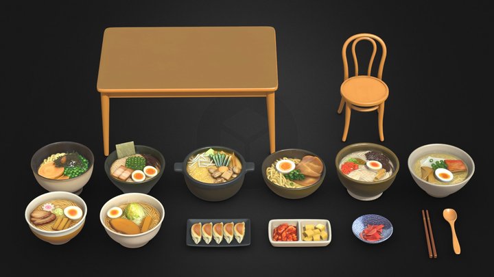 Japanese Ramen Pack 3D Model