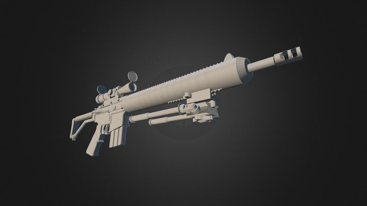LowPoly Assault Rifle 3D Model