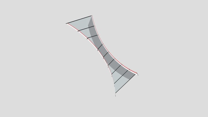 Curved bridge 3D Model